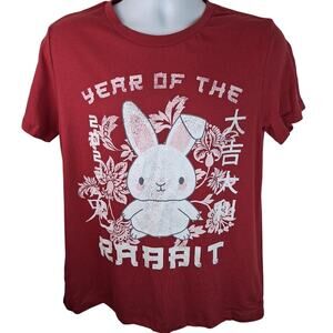 Grayson /Threads Chinese New Year Of The Rabbit Red T-Shirt Size Large